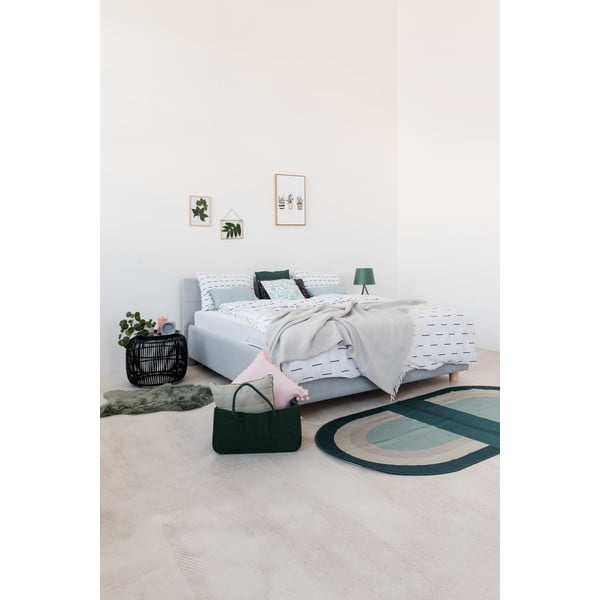 Svijetloplavi bračni krevet s prostorom za odlaganje ProSpánek Leda, 180 x 200 cm-image-1