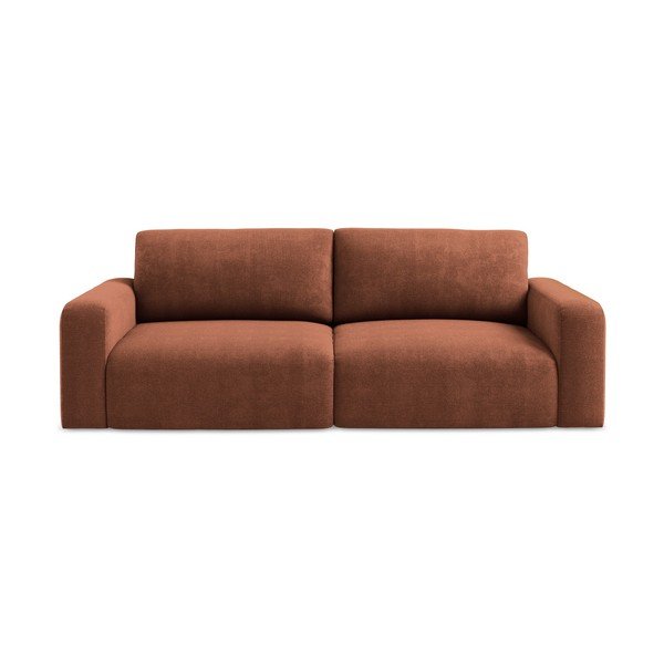 Sklopiva/s prostorom za odlaganje sofa od šenila boja terakote 252 cm Kona – Makamii