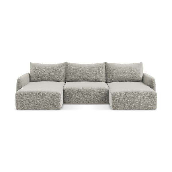 Svijetlo siva sklopiva/s prostorom za odlaganje kutna garnitura Kalena – Makamii