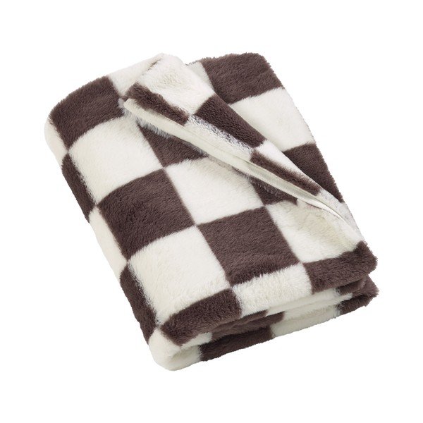 Bijela/tamno smeđa deka 130x170 cm Cosy Soft Checkerboard – Catherine Lansfield