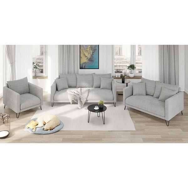 Svijetlo siva sofa od šenila 200 cm Freya – Ropez-image-4