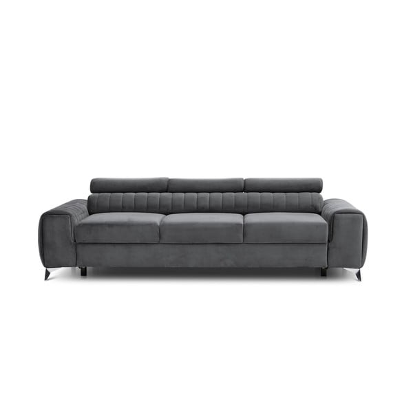 Tamno siva baršunasti sklopiva sofa 261 cm Laurence – ELTAP
