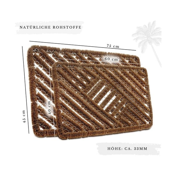 Otirač od kokosovih vlakana 45x75 cm Coco Natural – Hanse Home-image-4