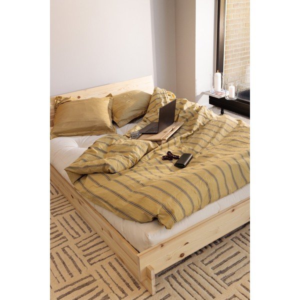 Bračni krevet od masivnog bora s podnicom 140x200 cm u svijetloj prirodnoj boji Latch – Karup-image-3