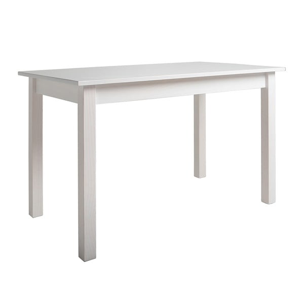 Bijeli stol za blagovanje od punog borovog drveta Marckeric Bern, 150 x 85 cm