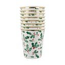 Papirnate jednokratne čaše u setu 8 kom Holly Pattern – Meri Meri