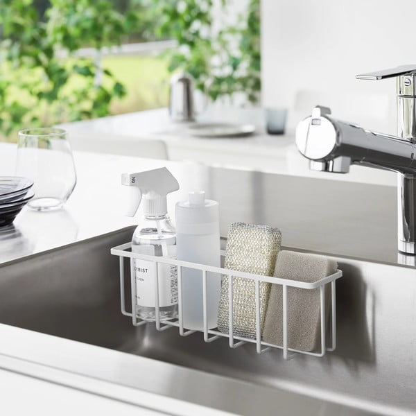 Bijeli metalni držač za deterdžente s postavljanjem bez bušenja Film Hook – YAMAZAKI-image-1