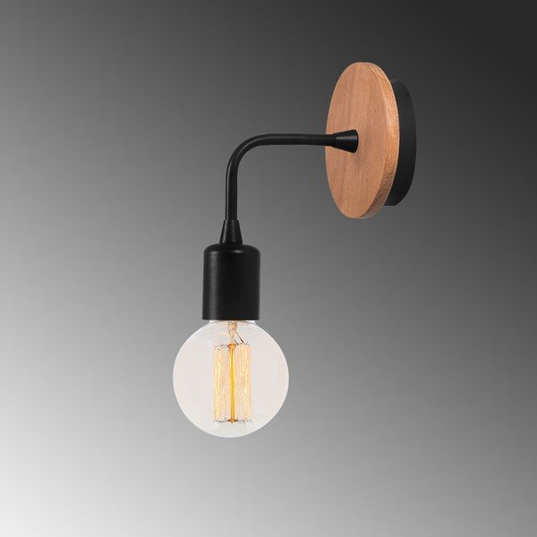Crna/u prirodnoj boji zidna lampa Dartini – Opviq lights-image-3
