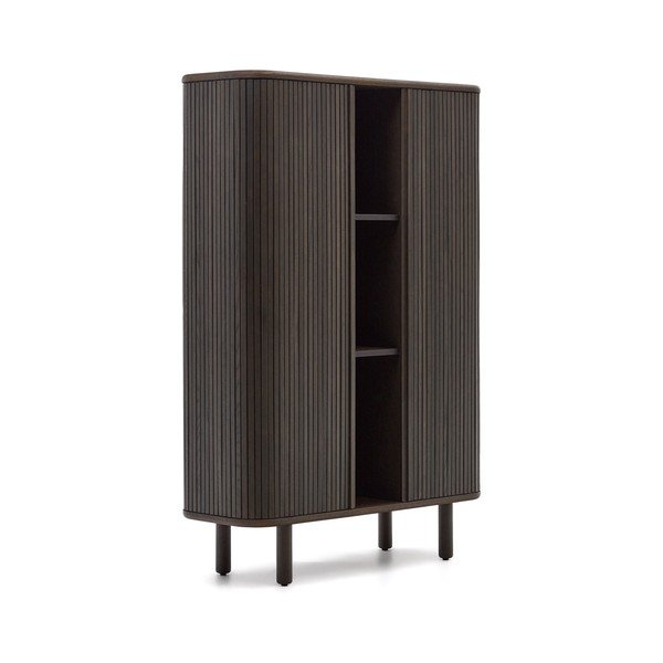 Tamno smeđi ormarić u dekoru jasena s kliznim vratima 110x140 cm Mailen – Kave Home-image-3