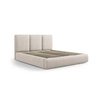 Bež tapecirani bračni krevet s prostorom za pohranu s podnicom 180x200 cm Brody – Mazzini Beds
