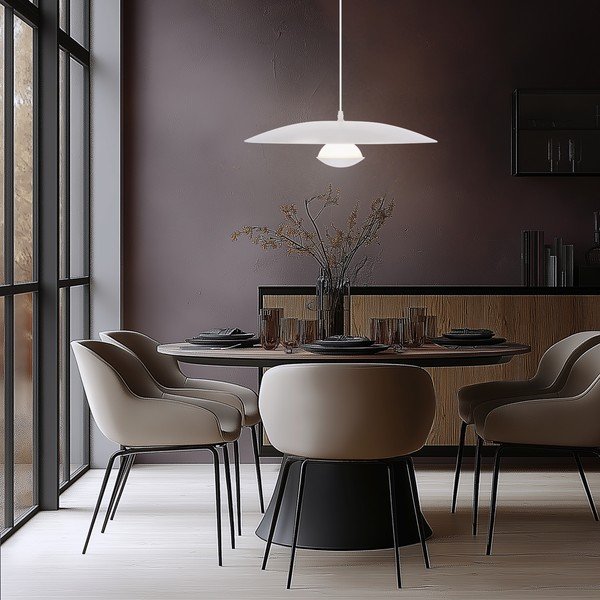 Bijela LED viseća svjetiljka s metalnim sjenilom Lund – Candellux Lighting-image-2