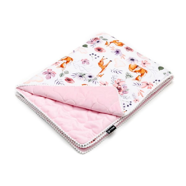 Bijela/ružičasta pamučna deka za bebe 80x100 cm Nature – T-TOMI
