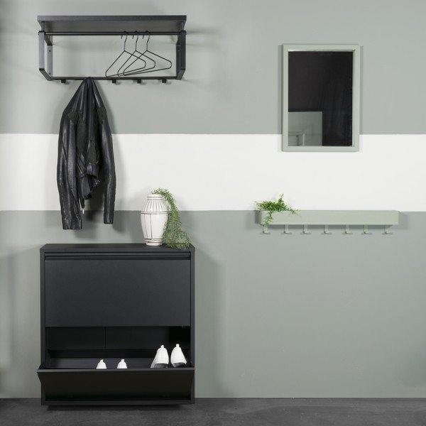 Crni metalni preklopni ormarić za cipele 75x77,5x22,5 cm Billy – Spinder Design-image-4