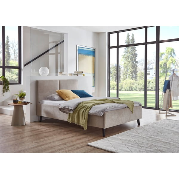 Bež tapecirani bračni krevet s podnicom 140x200 cm Piano – Meise Möbel-image-2