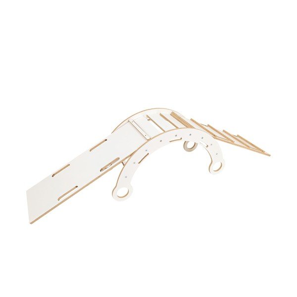 Bijela ljuljačka od masivnog bora 39x75x38 cm Montessori – Meowbaby-image-2