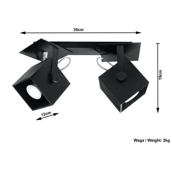Crna stropna svjetiljka Sollux Noe Dos-image-3