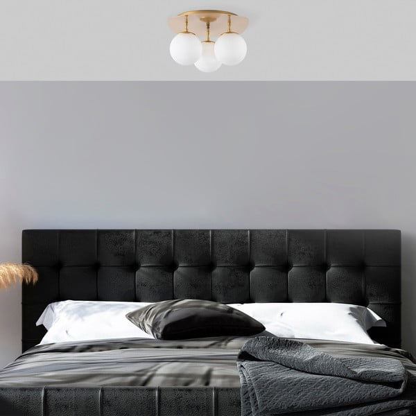 Stropna svjetiljka u zlatnoj boji sa staklenim sjenilom 37x44 cm Well – Opviq lights-image-2