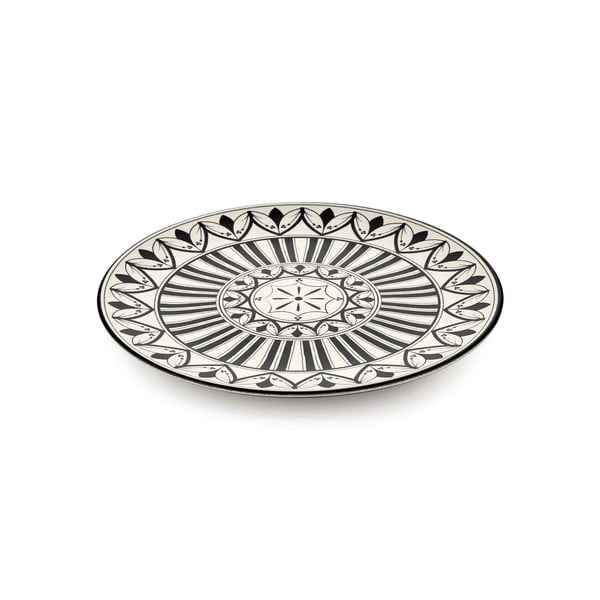 Set od 6 krem porculanskih tanjura s crnim ornamentom Mia Maroc Tabak, ⌀ 26 cm-image-1
