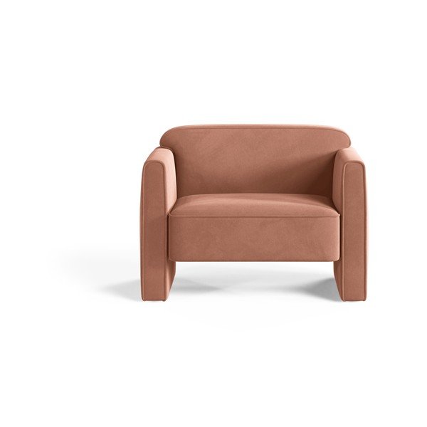 Ružičasta baršunasti fotelja Abby – Micadoni -image-1