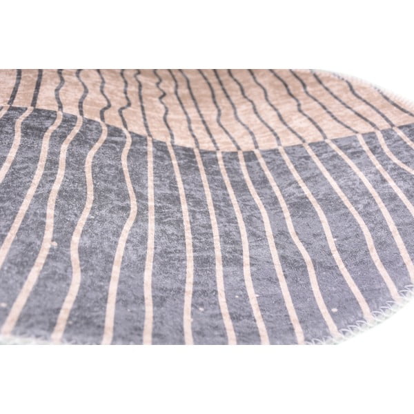 Sivi/krem perivi okrugli tepih ø 120 cm Yuvarlak – Vitaus-image-2