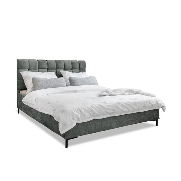 Svijetlo zeleni tapecirani bračni krevet s podnicom 180x200 cm Eve – Miuform