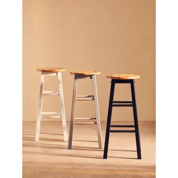 Bijela/u prirodnoj boji barska stolica od masivnog kaučuka (visine sjedala 74 cm) Chester – Premier Housewares-image-4