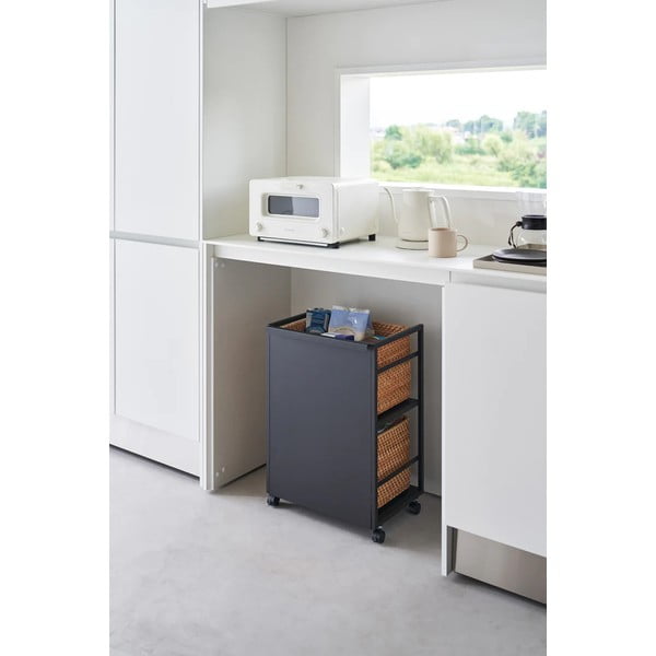 Crni metalni regal na kotačima 42x60 cm Tower – YAMAZAKI-image-4