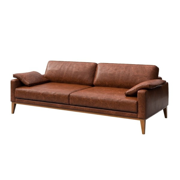Crveno-smeđa kožna garnitura MESONICA Musso, 211 cm-image-2