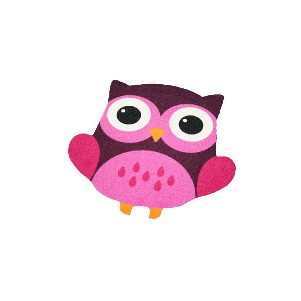 Dječji ružičasto-smeđi tepih Zala Living Owl, 66 x 66 cm