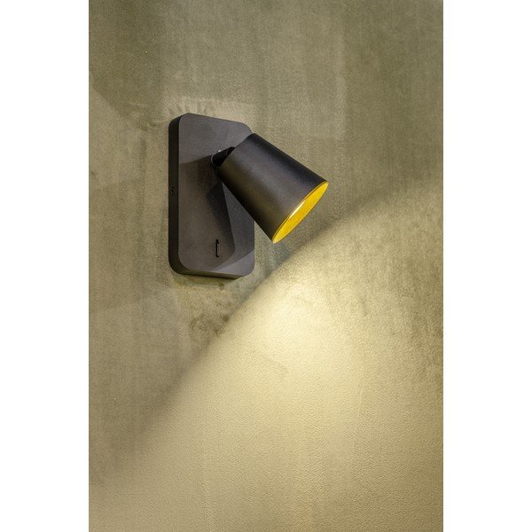 Crna zidna lampa ø 8 cm Elli – GTV-image-1