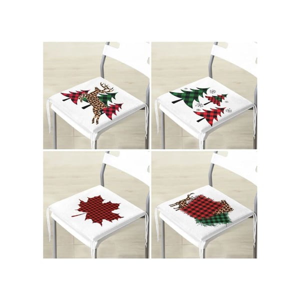 Jastuci za sjedenje u setu 4 kom s božićnim motivom 40x40 cm Tartan – Mila Home-image-4