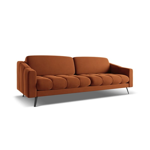 Narančasta baršunasti sofa 238 cm Nalu – Makamii-image-2