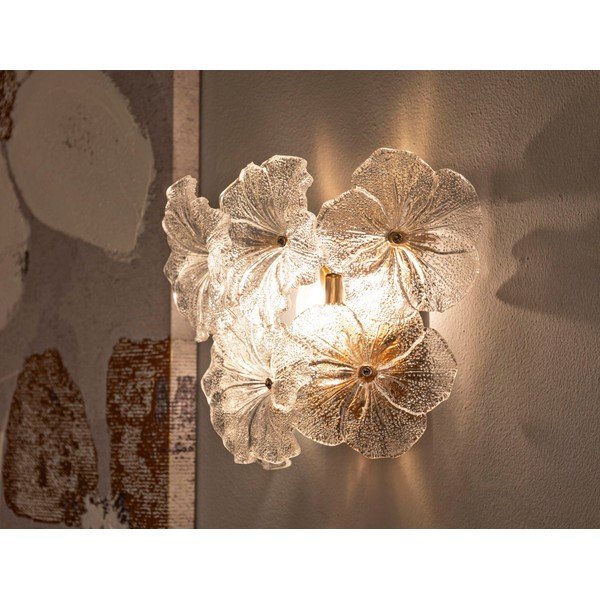 Staklena zidna lampa u zlatnoj boji Ibiscus – Mauro Ferretti-image-1