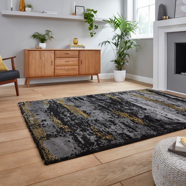 Crno-zlatni tepih 230x160 cm Craft - Think Rugs-image-1