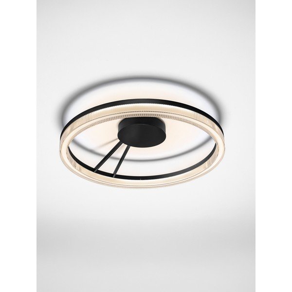 Mat crna LED stropna svjetiljka aluminijska s mogućnosti zatamnjivanja sa sjenilom od akrilnog stakla Lonela – Nova Luce-image-3
