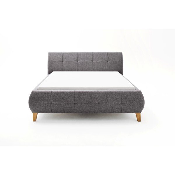 Antracitno sivi tapecirani bračni krevet s prostorom za odlaganje s podnicom 180x200 cm Matheo – Meise Möbel-image-4
