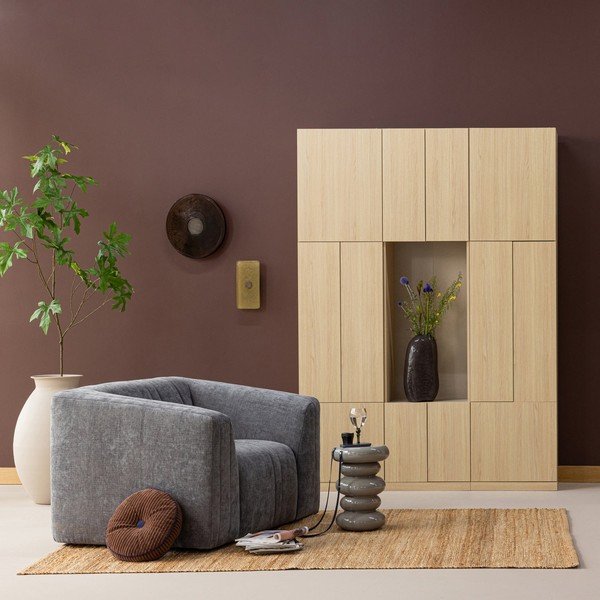 Modularni garderobni ormar u prirodnoj boji 162x215 cm Build – WOOOD-image-1