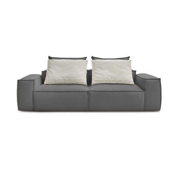Siva sofa od imitacije kože 260 cm Boheme – Bobochic Paris