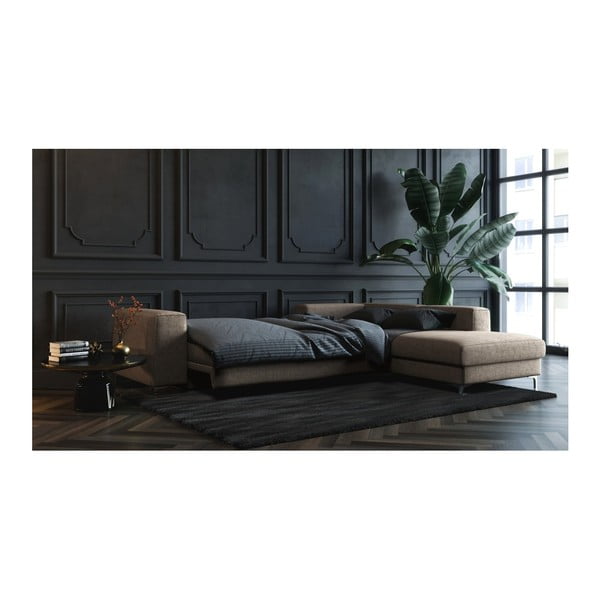 Tamno bež kauč na razvlačenje Devichy Rothe, desni kut-image-4