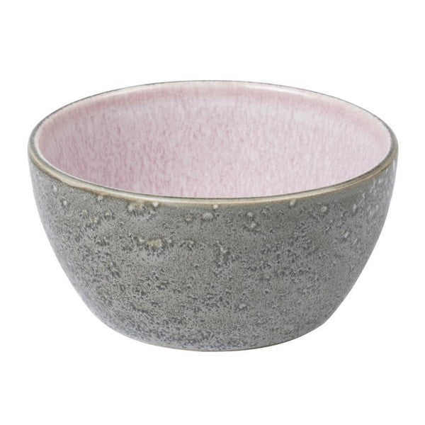 Siva zemljana posuda s unutarnjom glazurom u ružičastoj Bitz Mensa, promjer 12 cm