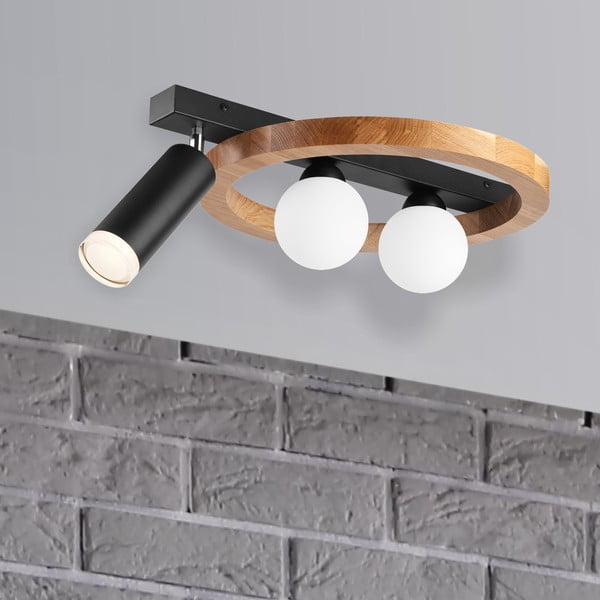 Crna/u prirodnoj boji stropna svjetiljka 40x50 cm Otis – LAMKUR-image-2