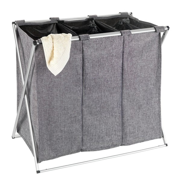 Siva košara za veš s tri odjeljka Wenkoo Trilogia, 130 l-image-2