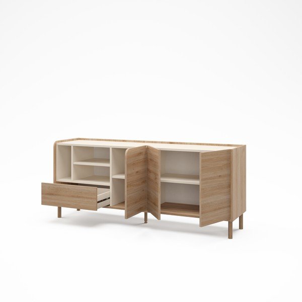 Komoda u dekoru hrasta u prirodnoj boji 180x75,5x44 cm Monza – Marckeric-image-2