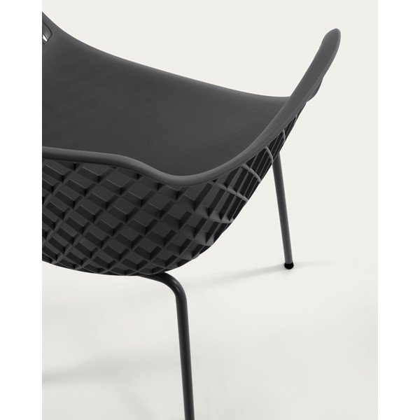 Tamno siva metalna vrtna stolica Quinn – Kave Home-image-3