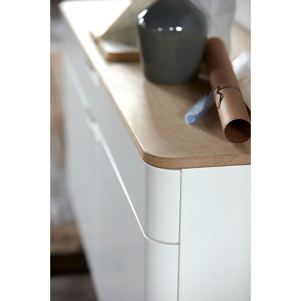 Niska komoda od bijelog hrasta Unique Furniture Amalfi-image-2