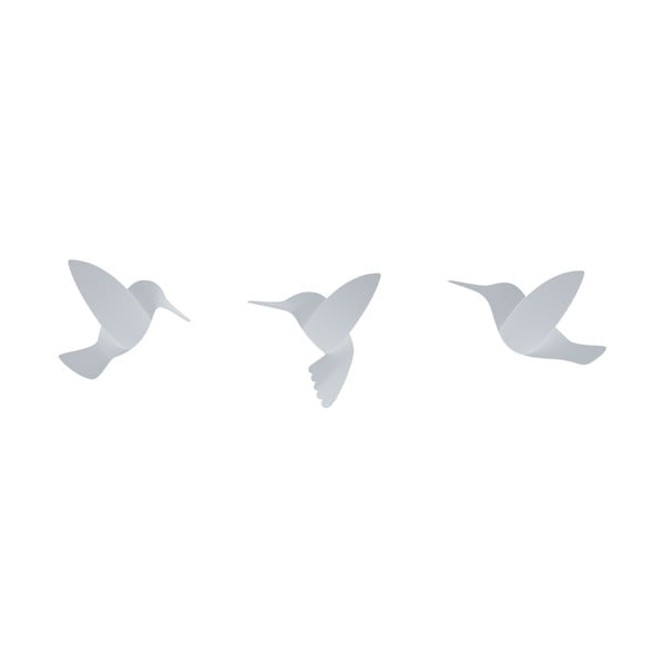 Set od 3 bijele 3D zidne naljepnice Umbra Hummingbird