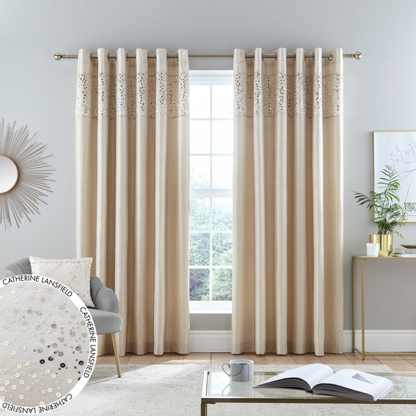 Bež zavjese u setu 2 kom 168x229 cm Glitzy Sequin – Catherine Lansfield-image-4