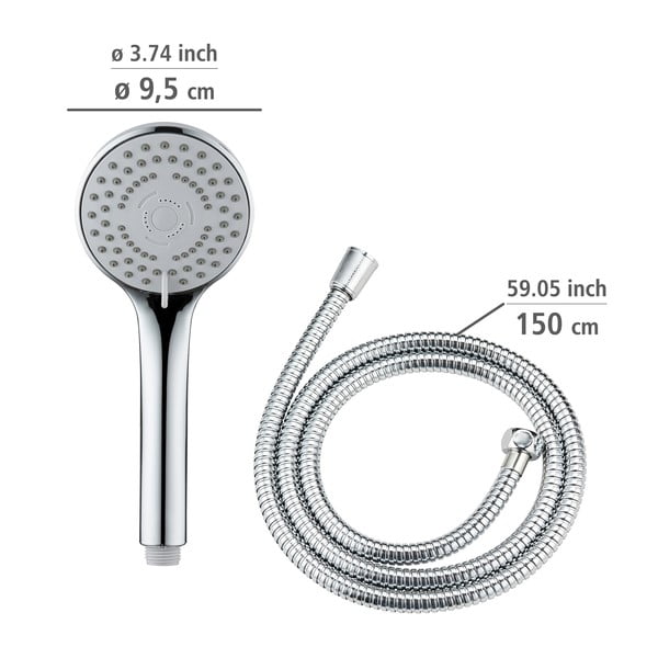 Glava za tuš s crijevom u sjajno srebrnoj boji Basic Line – Wenko-image-4
