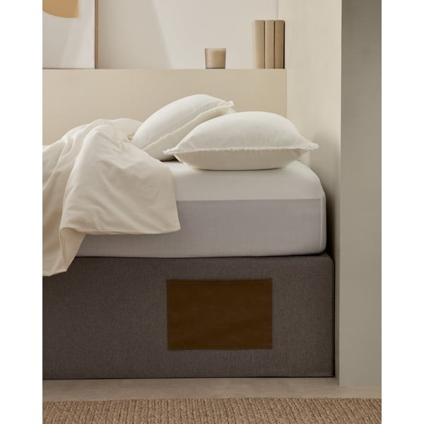 Sivi tapecirani bračni krevet s prostorom za odlaganje 160x200 cm Matters – Kave Home-image-2