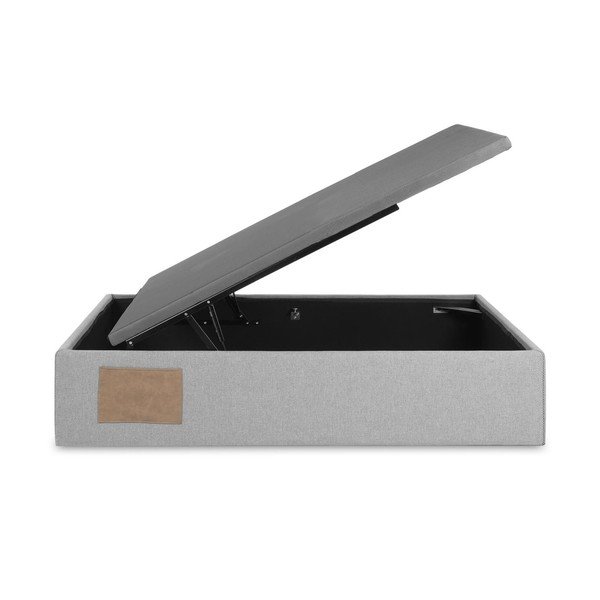 Sivi tapecirani krevet s prostorom za odlaganje 90x190 cm Matters – Kave Home-image-2